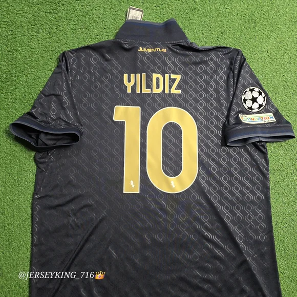 Adidas Juventus FC Kenan Yildiz #10 2024/2025 Third Jersey New With UCL Patches